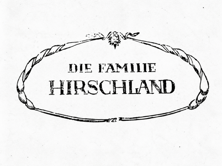 Die Familie Hirschland archival title cartouche